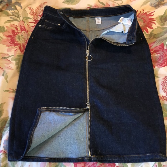 &DENIM size 8 Dark Blue Stretchy Denim Skirt $69 NEW - Picture 7 of 16